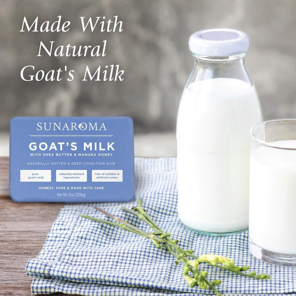 SUNAROMA Goat's Milk Organic Shea Butter Manuka Honey Soap Spa Day, 8 Oz SEALED
